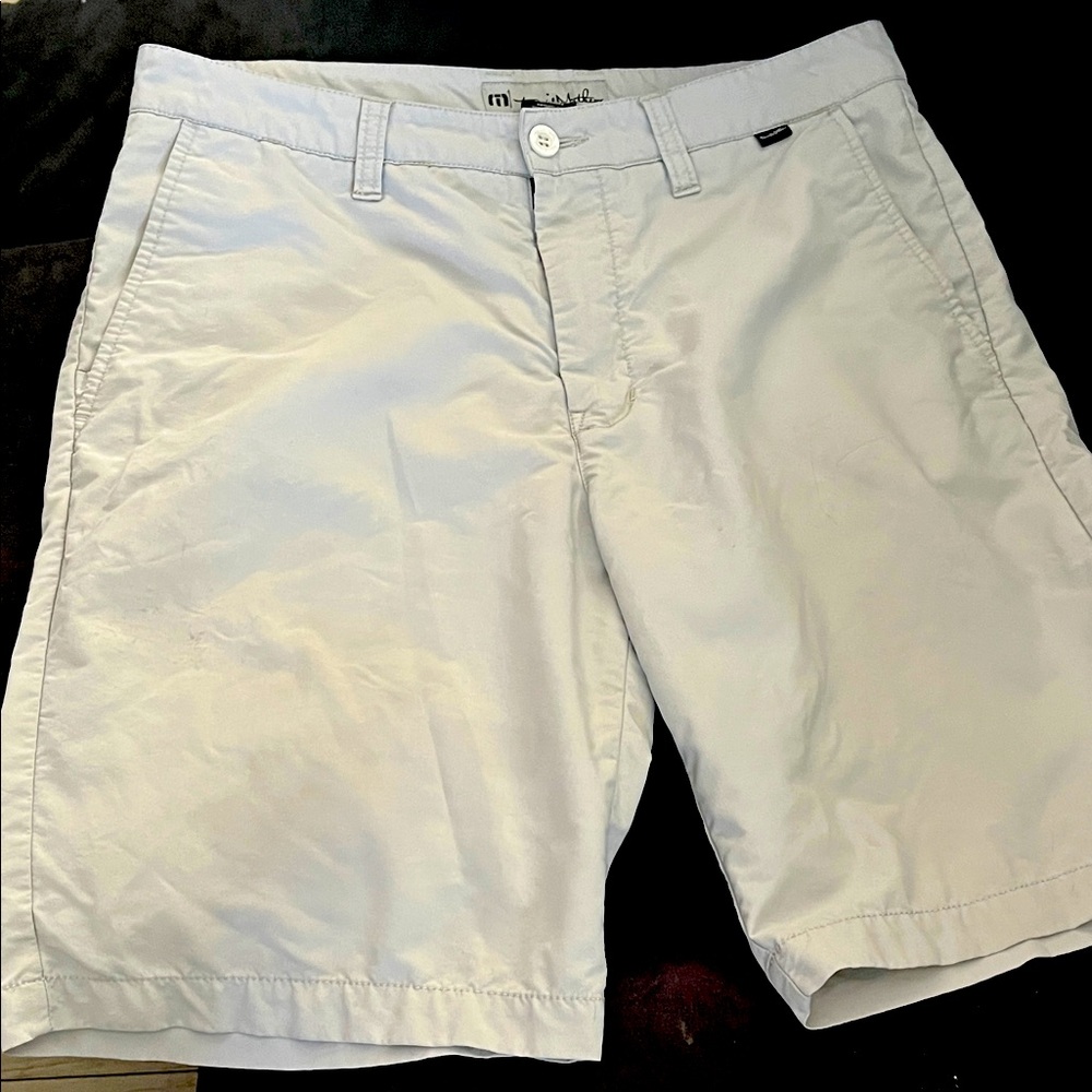 Travis Mathew Light Gray Flat Front Shorts